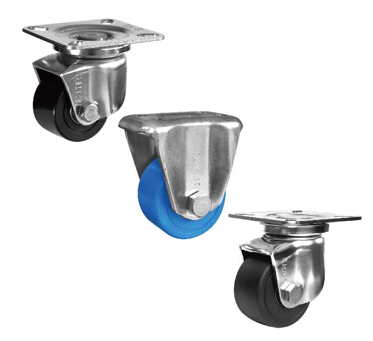 Bánh xe đẩy bằng thép không gỉ dùng cho tải trọng nặng sàn thấp