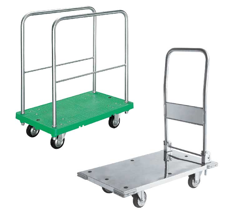 運搬台車（ステンレス製・プラスチック製ステンレス仕様）Xe đẩy hàng<br>（Thiết kế thép không gỉ cho xe bằng nhựa và xe bằng thép không gỉ）