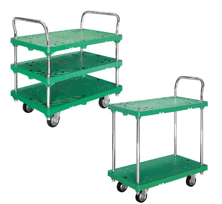 2段・3段運搬台車（プラスチック製）Xe đẩy hàng : 2 tầng, 3 tầng（Loại bằng nhựa）